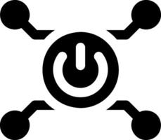 A black and white icon of a power switch vector