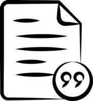 A black and white image of a document with a number vector