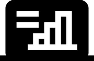A black and white icon of a bar graph vector