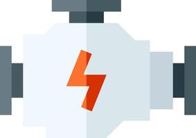 A flat icon of a gas valve with a lightning bolt vector