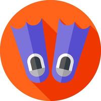 A pair of blue flippers on a red background vector