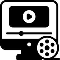 clip icon with a computer monitor and a player vector