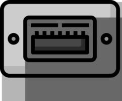 An icon of a black and white square box vector
