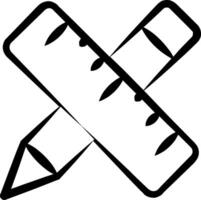 A pencil and ruler icon on a white background vector