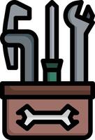 A toolbox with tools in it vector