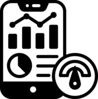 Mobile analytics icon vector