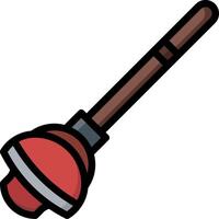 A red and black wooden stick with a handle vector