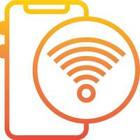 A phone with a wifi icon on it vector