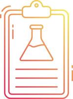 A chemical flask icon on a clipboard vector