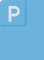 A blue parking sign with the letter p on it vector