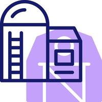 A purple icon of a milk carton and a ladder vector