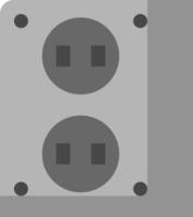 A gray and white electrical outlet with two sockets vector