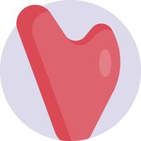 A red heart shaped object with a white background vector
