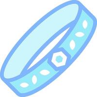 A blue bracelet with a small diamond on it vector
