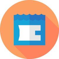 A flat icon of a water bottle with a long shadow vector