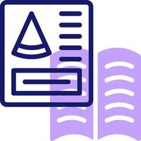 A book with a cone on it and a paper with a book vector