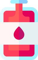 A red and pink bottle with a blood drop vector