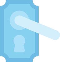 A blue door handle with a keyhole vector