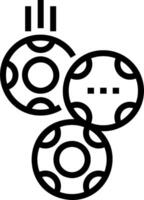 A black and white image of three circles vector