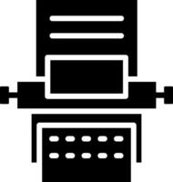 A black and white image of a typewriter vector