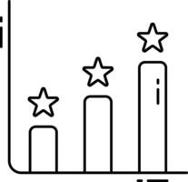 A bar chart with three stars on it vector