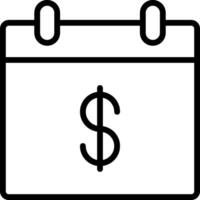 A calendar with a dollar sign on it vector