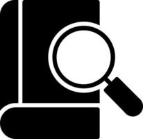 A magnifying glass and book icon vector
