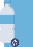A bottle of water with a recycle symbol on it vector