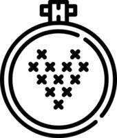 A black and white icon of a cross stitch vector