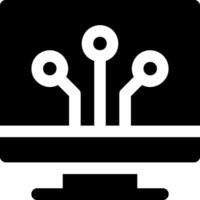 A black and white computer monitor with three wires vector
