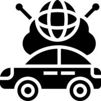 Car with globe on top of it vector