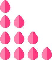 A pyramid of pink drops with a triangle shape vector