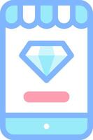 A diamond icon on a phone screen vector