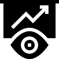 An eye with a graph and arrow pointing up vector