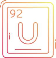 The periodic table of elements with the symbol for uranium vector