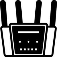 A black and white image of a router vector
