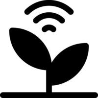 A black and white image of a plant with a wifi symbol vector