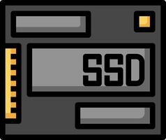 A black and yellow icon with the word ssd vector