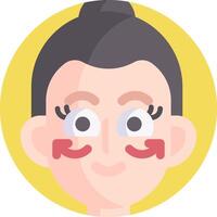 A woman with a red nose and a smile vector