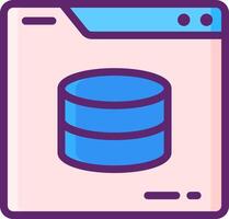 A database icon on a web page vector