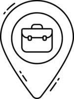 A map pointer with a briefcase icon vector