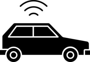 A black car with wifi symbol on it vector