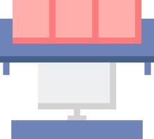 A printer is on top of a table vector
