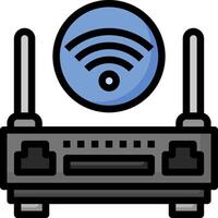 A wifi router with a blue circle on top vector