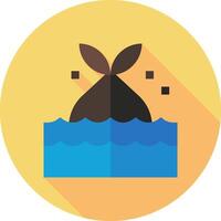 A whale in the water with a fish on it vector