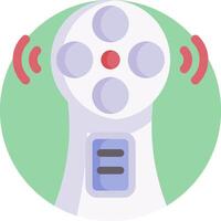 A white remote control with four buttons on it vector