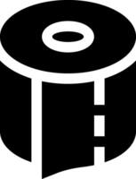 A black and white image of a roll of paper vector