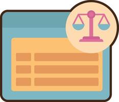 A justice scale icon with a scale and a balance vector
