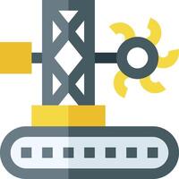 A yellow and black tower with a yellow and black wheel vector