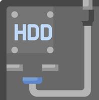 A computer with hdd and a blue wire vector
